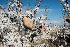 Spiritualism Prints: Evil eye tree, Pigeon Valley, Göreme, Cappadocia, Turkey