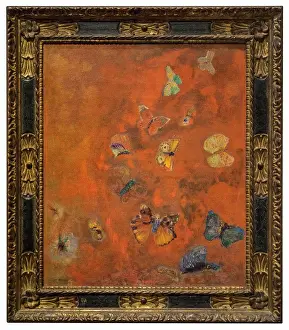 Oil Painting Prints: Evocation of Butterflies; about 1910-12; Oil on canvas Odilon Redon; French; 1840-1916