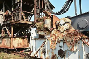 Place Of Work Prints: Detail of an excavator in the disused Ferropolis open-cast lignite mine