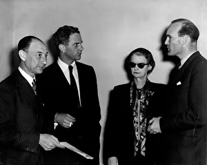 1955 Prints: Executive members of the Elizabethan theatre trust at a press conference tonight