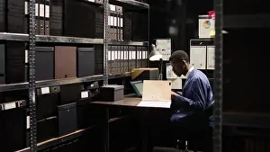 Case Prints: Expert male investigator at work