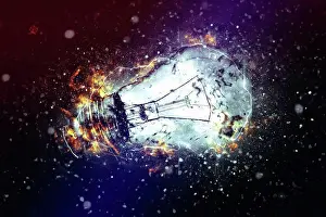Light Bulb Prints: Exploding light bulb, conceptual image