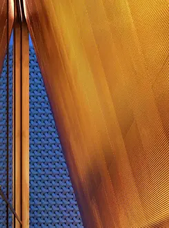 Detail of exterior copper facade. Miu Miu Tokyo, Tokyo, Japan. Architect: Herzog & de Meuron, 2015