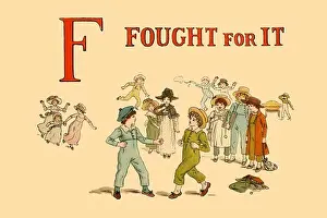Alphabet Prints: F Fought It, Victorian Children's Literature - Kate Greenaway