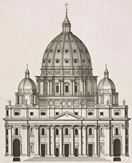 Illustration Prints: Facade of St Peter's Basilica, Vatican