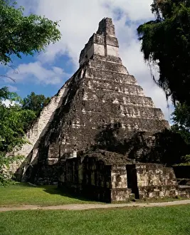 Mystery Prints: Facade of the Temple of the Great Jaguar, Tikal (Mayan), Guatemala