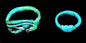 Jewellery Prints: Faience bracelets, Ancient Egyptian 715-332 BC
