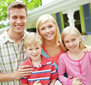 Property Prints: Family, smile or portrait at new home with love