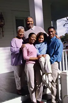 Grandfather Prints: Family standing in front of a house