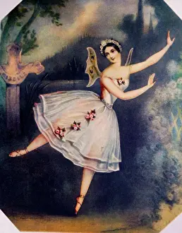Ballet Prints: Fanny Elssler (1810-84) Austrian ballet dancer and Jules Perrot (1810-94) French dancer and choreographer (Giselle 1841)