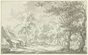Farms in Eext (Drenthe), Egbert van Drielst, 1772 drawing paper. chalk brush farm (building) Eext