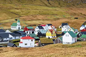 Architektur Prints: färöer, gjógv, färöer-inseln, færøerne