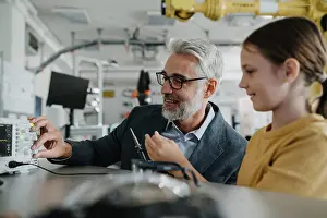 Curiosity Prints: Father and girl during take your daughter to work day