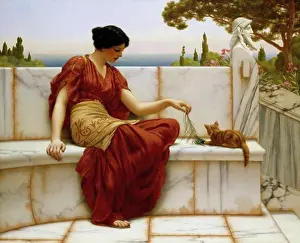 Hair Bun Prints: The Favourite 1901 John William Godward (1861-1922 British)