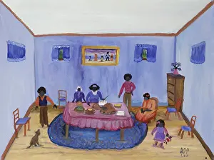 Dinner Prints: The Feast 1992 Anna Belle Lee Washington (1924-2000/American) Oil on Canvas