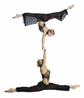 Circus Prints: Female contortionist duo performing
