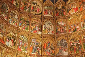 Church Prints: fifteenth century altarpiece by nicolas florentino depicting the life of christ behind the high altar in the old
