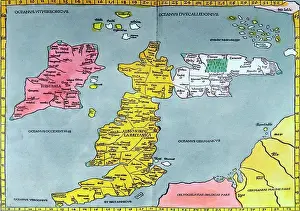 Literature Prints: Fifteenth-century copy of a Ptolemy map of Britain