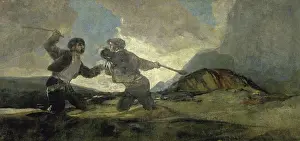 Jose Prints: Fight with Cudgels 1820-23 Francisco Goya y Lucientes (1746-1828/Spanish) Museo del Prado