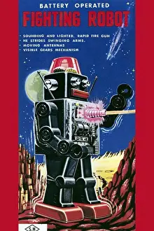 Asteroid Prints: Fighting Robot, Robots, ray guns & rocket ships