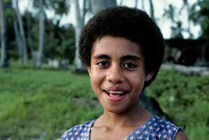Fiji Prints: FIJI ISLANDS, VITI LEVU ISLAND FIJIAN GIRL, PORTRAIT