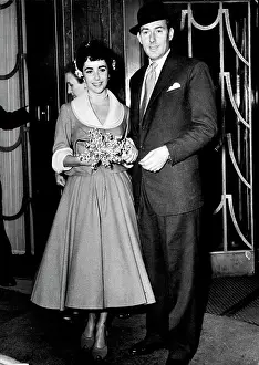 1952 Prints: Film Stars Wed In London To-Day -- The happy bride and groom