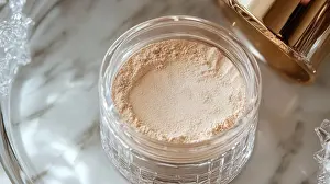 Daily Prints: A finely milled loose powder rests in a crystal jar