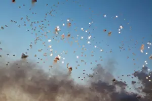 Independence Day Prints: Fireworks against a blue sky