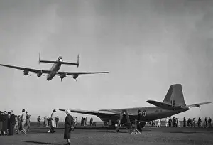 Aeronautics Prints: First Australian-Built Canberra Jet Bomber stands on the Avalon airstrip near Geelong today before its first official