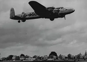 Aerospace Industry Prints: First B.O.A.C. Plane Leaves Heath Row -- The 'Lancastrian' Aircraft taking off from Hearth Row
