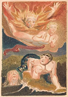 Flames Prints: First Book Urizen Plate 22 Bentley 24 Print William Blake
