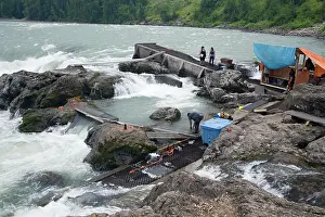 Nation Prints: First Nations fishing site, Moricetown Canyon, Bulkley river, British Columbia