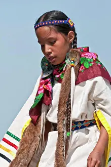 One Child Only Prints: First Nations girl in traditional dress