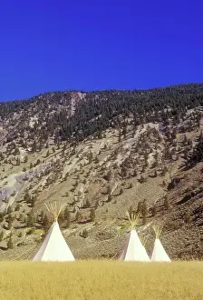Tent Prints: First Nations Tipi village above the Fraser River, British Columbia, Canada