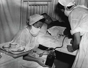 1945 Prints: For the first time in the history of the Australian Army Blood Preparation Unit is in a forward area