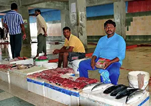 Geography Prints: Fish market, fishing port, Male, Maldives, fishmonger, Asia