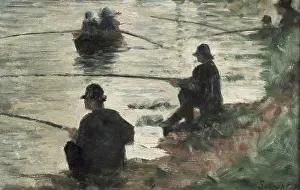 Water Vehicle Prints: Fisherman in a Line