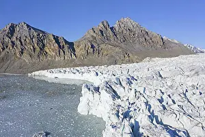 Glacier Prints: Fjortende Julibreen, 14th of July Glacier calving into Krossfjorden in summer