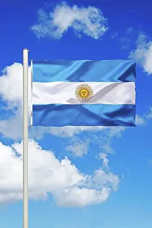 Studio Shots Prints: The flag of Argentina. The capital is Buenos Aires