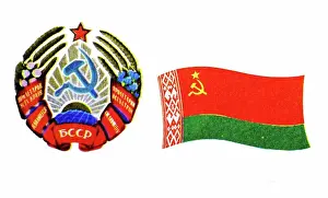 Hammer Prints: The flag of the Byelorussian Soviet Socialist Republic and Emblem