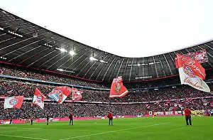 North Rhine Westphalia Prints: Flag wavers in front of the start of the match