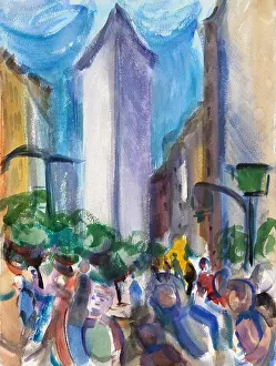 Fine Prints: Flatiron Building, 2016, Richard H. Fox (b.1960/American), Watercolor on Paper