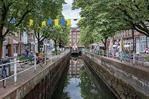 Northern Germany Prints: Fleth inner-city watercourse, formerly the city's inner harbour