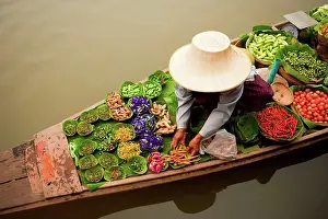 Market Prints: Floating markets are a common tradition throughout Southeast Asia