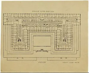 Composition Prints: Floor plan of the 5th floor of the Grand Hotel Babylon in Nice