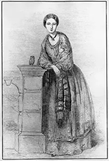 One Young Woman Only Prints: Florence Nightingale as Young Girl with Her Owl Athena by Parthenope Nightingale (Sister)