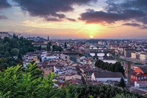 Florence Prints: FLORENCE, TUSCANY/ITALY - OCTOBER 18 : Skyline of Florence on October 18, 2019