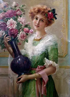 Rose Prints: The Flower Girl by Emile Vernon, (1872-1919)