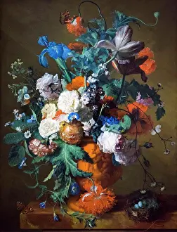 Flower Pot Prints: Flowers in Urn; c; 1720 Oil on panel Jan Van Huysone; Dutch; 1682 - 1749