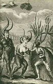 Flying man with the taurus-people